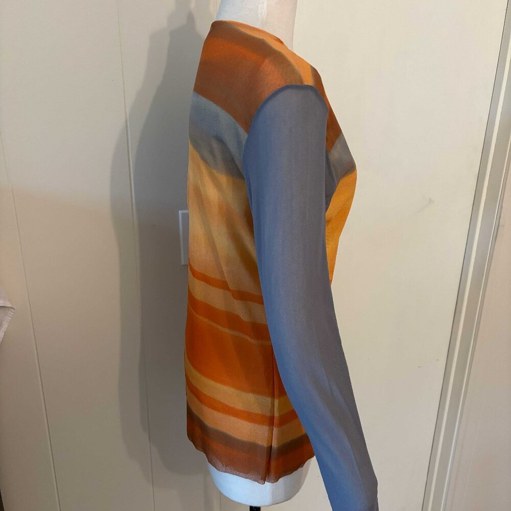 Petit Pois Orange Striped Top - Size XLP - Picture 2 of 7